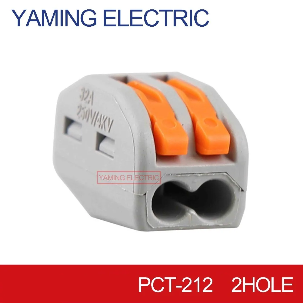 

100pcs/lot WAGO 222-412 PCT-212 Universal Compact Wiring Connector 2 pin Conductor Terminal Block distribution Lever 0.08-2.5mm2