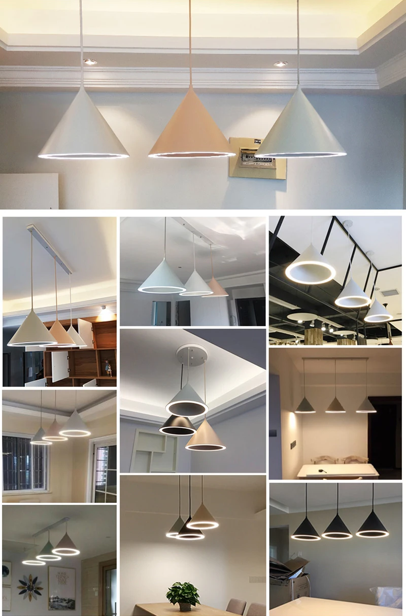 Nordic Simple Modern LED Pendant Lights Makaron Hanging Light Minimalism Dining Room Lights Fixtures Kitchen Lighting Pendants (4)