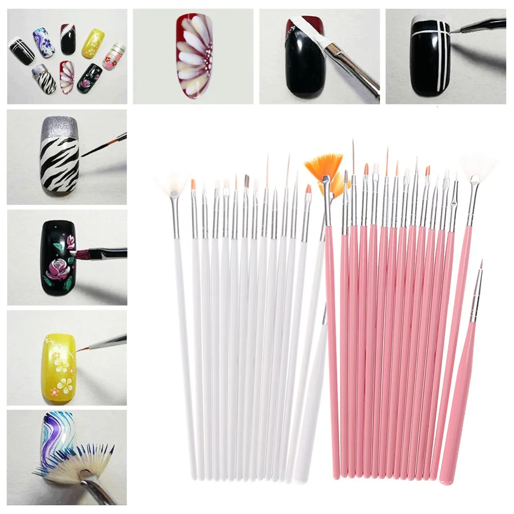 15 pcs/set Nail Art Decorations UV Gel Polish Design Brush Set Kits