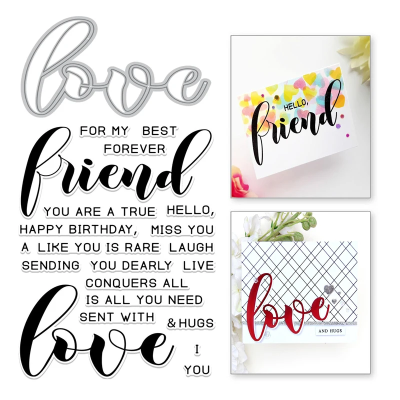 

Naifumodo Love Letter Metal Cutting Dies Word Scrapbooking For Making Cards Photo Album Decorative Embossing DIY Crafts Stencils