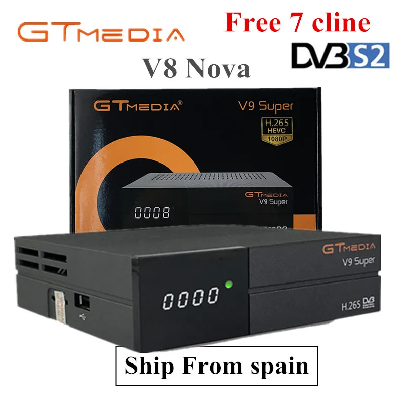 GTMedia Freesat V9 супе Full HD H.265 DVB-S2 декодер приемника спутниковой связи же Встроенный Wi-Fi V8 Nova 1 год Европа Cccam Клайн Бесплатная