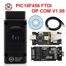 OP COM V1.7 V1.78 V1.99 مع PIC18F458 FTDI opcom OBD2 أداة تشخيص السيارات لأوبل OP-COM CAN حافلة واجهة obd الماسح الضوئي