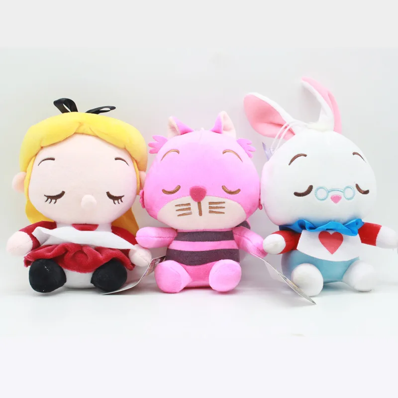 

1pcs Alice In Wonderland 2 Plush Toy Doll 20cm Alice Cheshire Cat White Rabbit Plush Soft Stuffed Toys for Kids Children Gifts