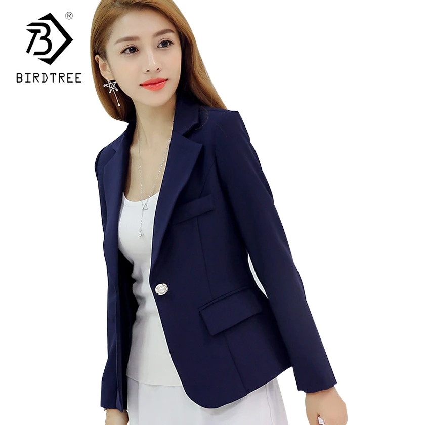 2018 New Fashion Basic Jacket Women Navy Burgundy Suit Ladies Spring One Button Brand Coats Casual Female C81110L
