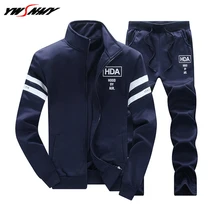 New Tracksuits Men Set Thicken Fleece Hoodies+Pants Suit Spring Sporting Sweatshirt 2PCS Set Male Hooded Sportsing Suits