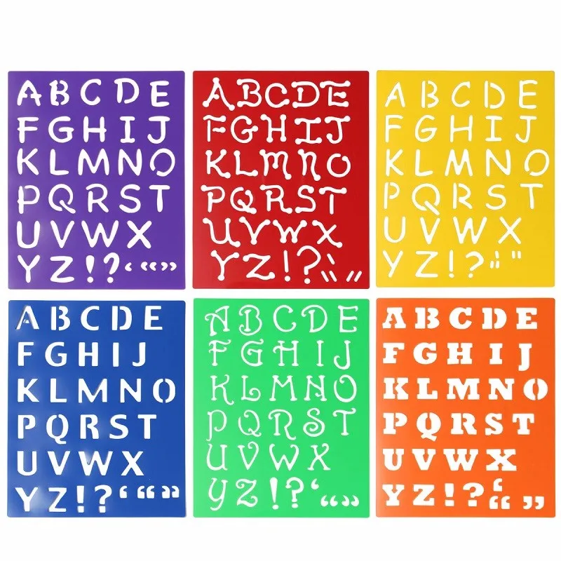 Letter Stencil Templates Alphabet Number Plastic Craft Art Ruler Drawing Paiting