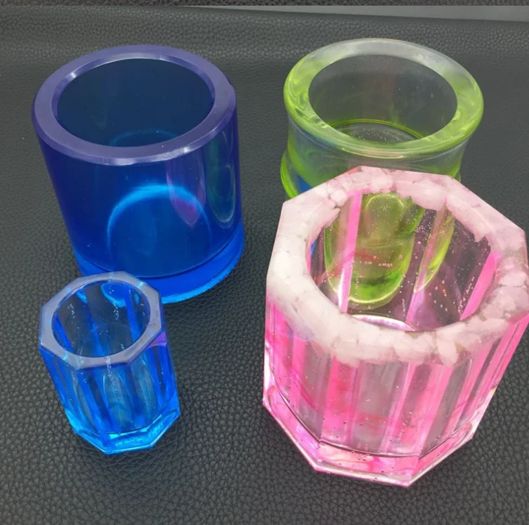 

epoxy resin mold silicone material for flower pot making plaster pen holder concrete container cactus candle stick molds