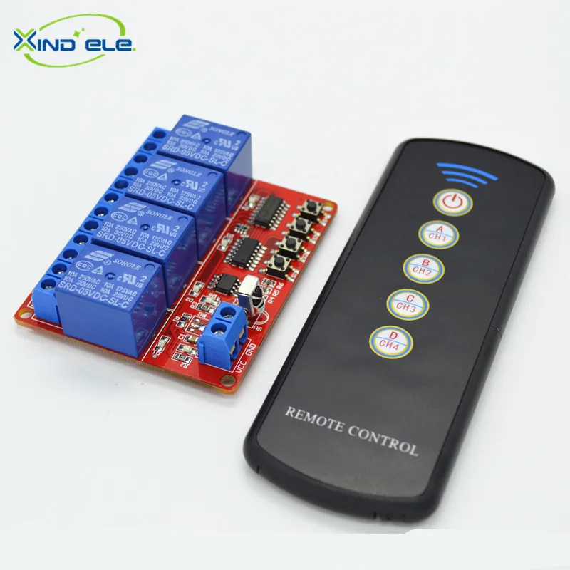 

New DC 12V 4 CH channel IR Wireless Remote Control Switch remote control for Light Door, DC Female Connector Wire, IR12-4LM+LPM5