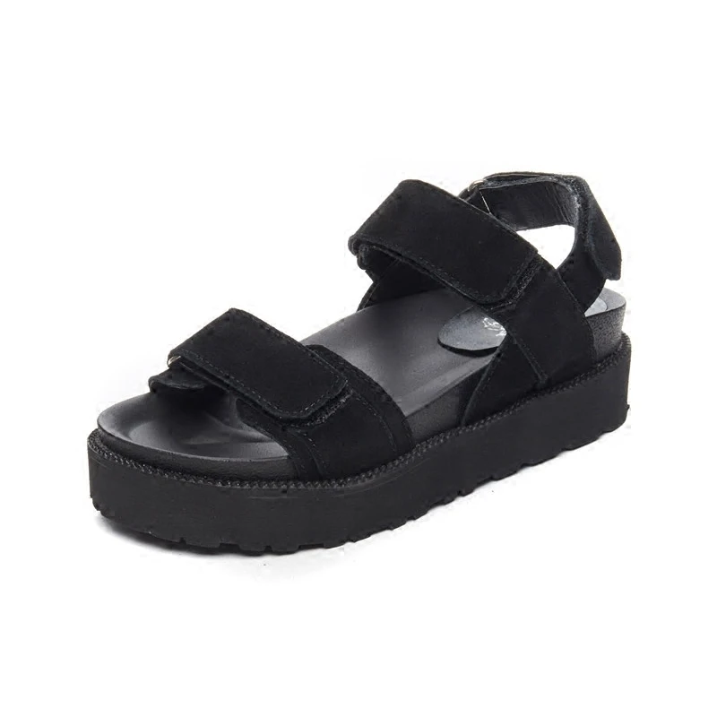 

Simple net red sandals female summer 2019 new Korean version of the wild leather pregnant flat bottom shoes thick-soled