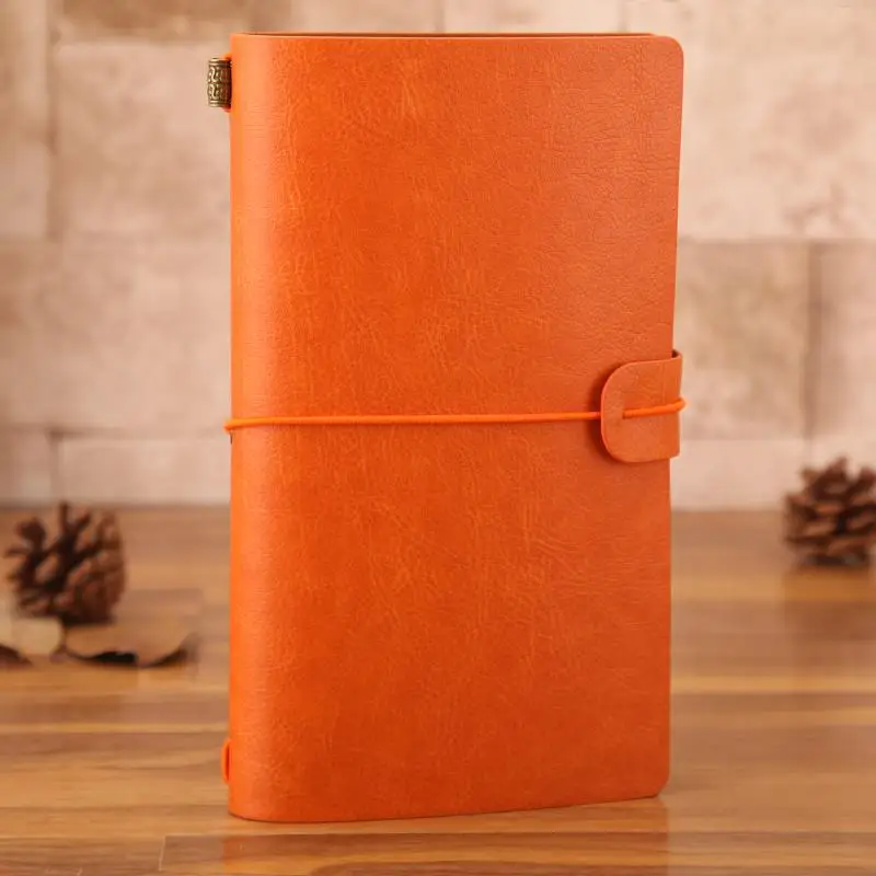 Fromthenon винтажный путешественник персональный ноутбук дневник планировщик пользовательские канцелярские принадлежности ретро крафт-бумага сетка линия рука записная книжка - Цвет: Orange