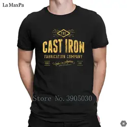 Забавные Повседневное лозунг футболки человек чугун изготовление компании мужские рубашки оригинальный футболка Демисезонный хлопок