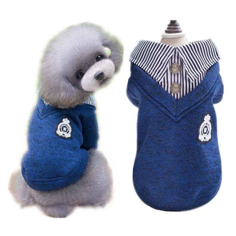 Pet Dog Clothes Winter Preppy Style Dog Clothes Coat Apparel Puppy Warm