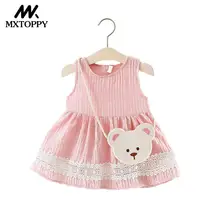 MXTOPPY Child Ladies Costume 2018 Vogue Summer season Sleeveless Princess Child Costume Kids Clothes Plus Bag