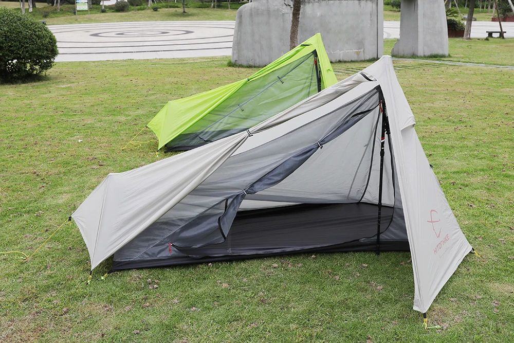 Trekking pole style camping tent 12
