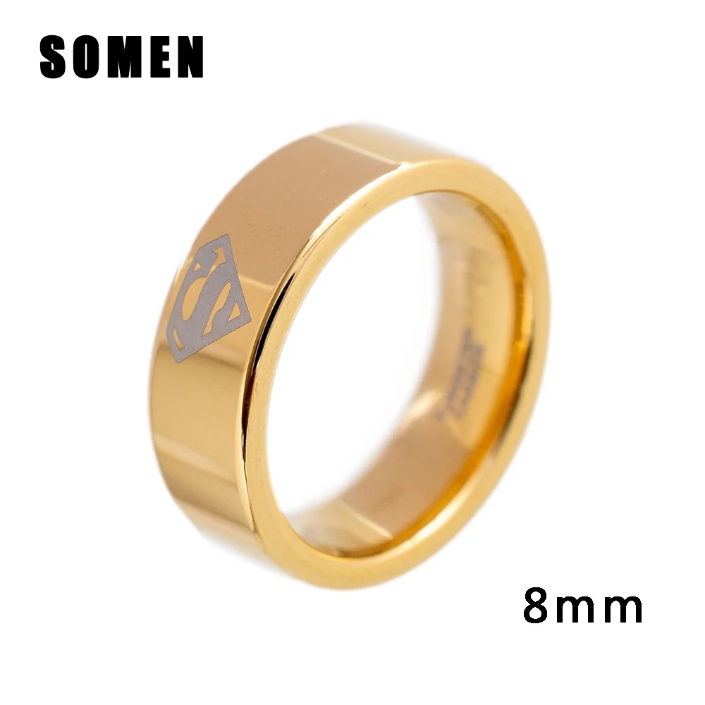 brand luxury 8mm gold superman ring men tungsten carbide engagement rings male high polished wedding band women fashion jewelry in rings from jewelry - Superman Wedding Rings brand luxury 8mm gold superman ring men tungsten carbide engagement rings male high polished wedding band women fashion jewelry in rings from jewelry - Superman Wedding Rings