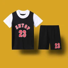 Баскетбольная форма для мальчиков и девочек с номером 23, с коротким рукавом, Молодежный баскетбольный набор, комплекты, Униформа, детский спортивный костюм для бега