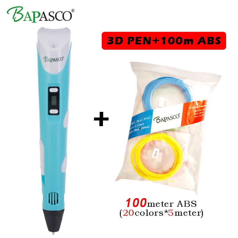 

3d pen BAPASCO 2 Generation LCD Display DIY 3D Printing Pen Arts 3D pens For Kids Drawing Tools high quality ABS PLA plastic