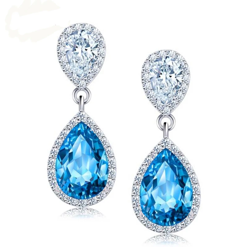 Женские серьги с синим кристаллом 5 цветов|earrings for women|fashion earrings womenearrings women fashion |
