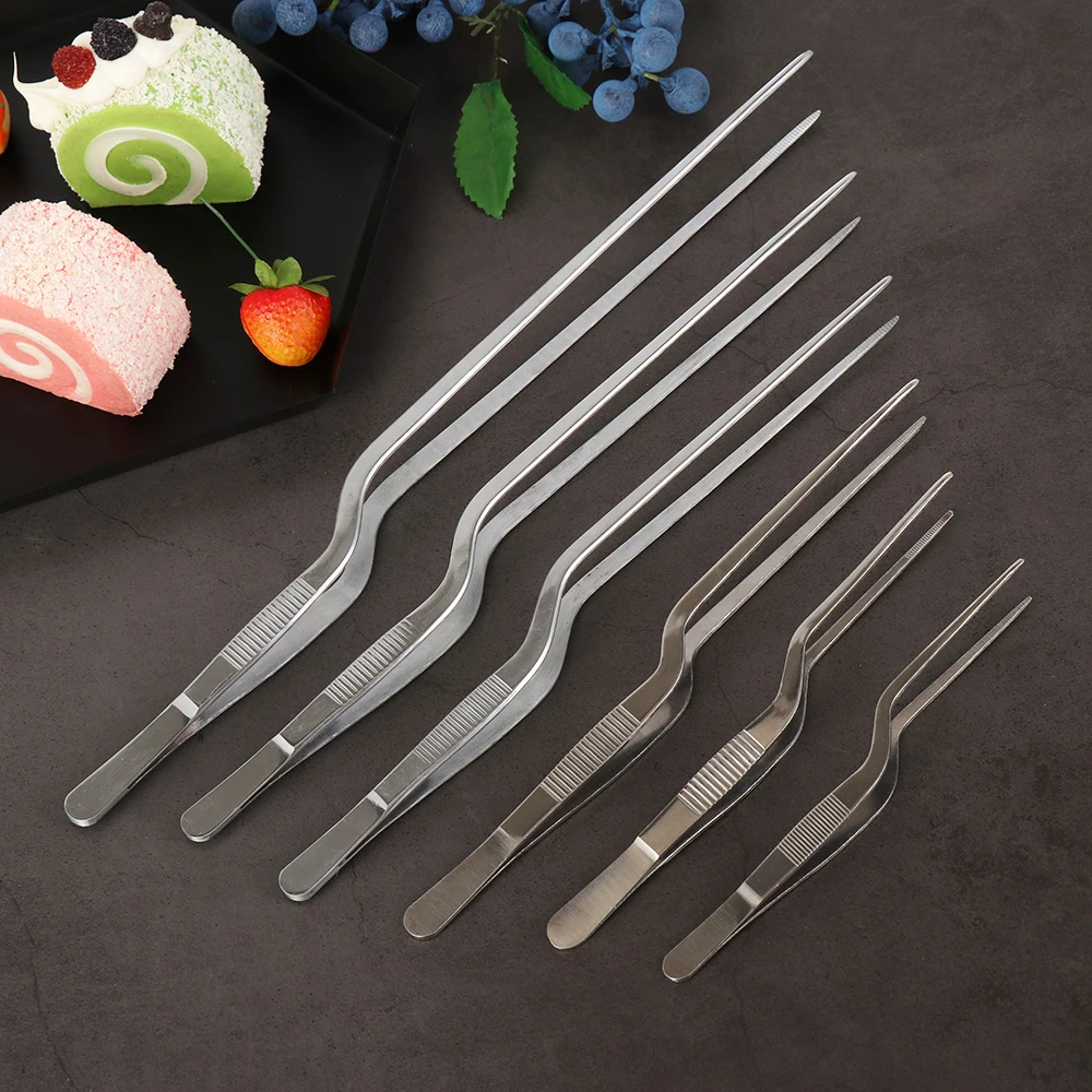 Kitchen Tool Chef Plating BBQ Clip Stainless Steel Barbecue Tongs Food Tweezer