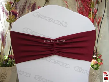 

NO.28 Burgundy Purple Ruffled Spandex Bands/Lycra Band/Expand Bands/spandex chair sash/Chair cover sash For Wedding & Banquet