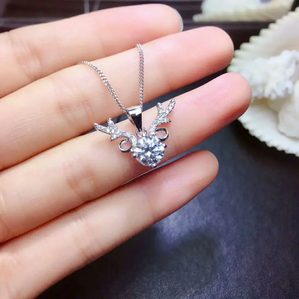 [MeiBaPJ] Высокое качество Moissanite драгоценный камень Модный кулон ожерелье для женщин