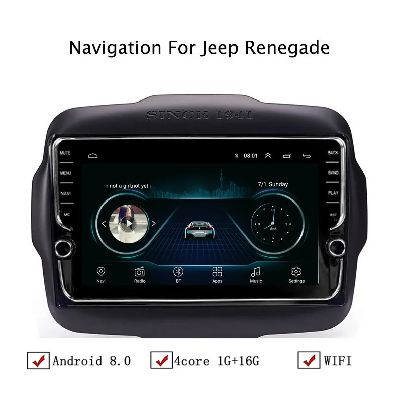NAVITOPIA 9 дюймов автомобильный мультимедийный плеер Andriod 8 1 gps навигация для Jeep Renegade