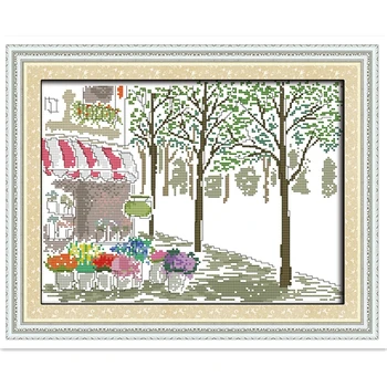 

Florist Two Painting Embroidery Cross Set Home Decor Needlework Chinese Counted Cross Stitch Patterns DMC Cross Stitch Fabric