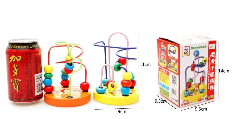 Детские Монтессори, деревянные игрушки, деревянные круги, бусина, проволока, лабиринт, американские горки для детей, Обучающие деревянные пазлы, игрушки
