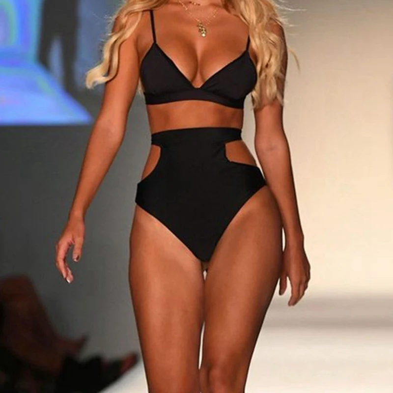 

New Sexy Women Push Up Bra Bandage Triangle Top Solid Bikini Set Swimsuit Swimwear Beachwear Summer