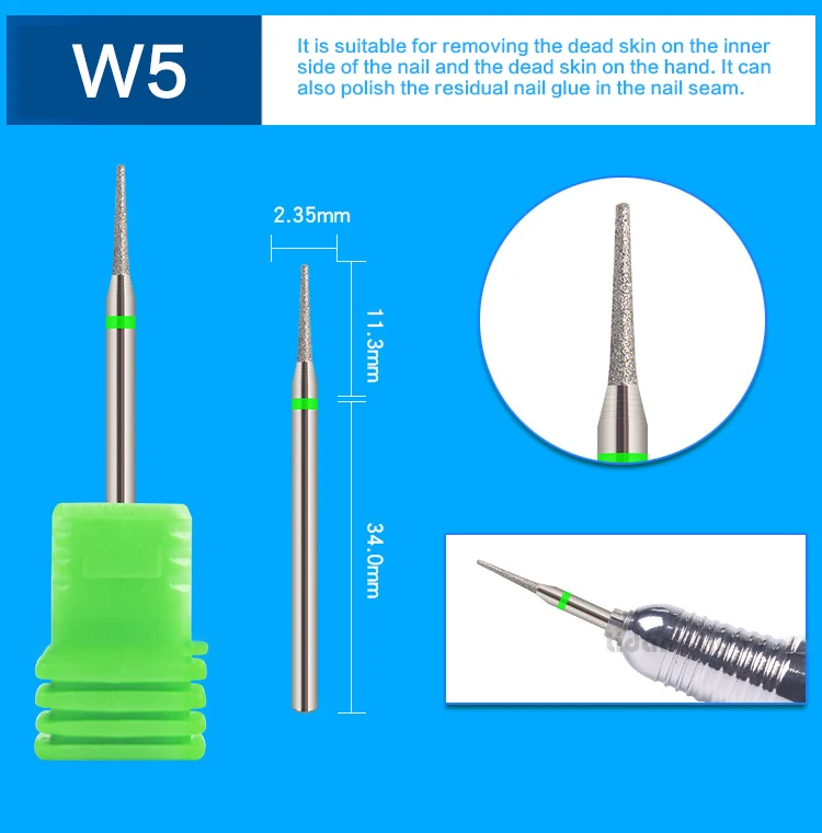 1 шт. новые алмазные электрические вращающиеся сверла для ногтей роторные фрезы сверлильный станок аксессуары пилочка для ногтей кутикулы резак наконечники