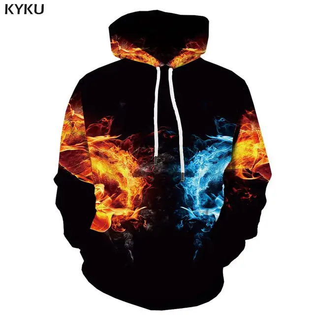 Fire print hoodie Clearance