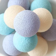 20 шариков/pcspatel Лавандовый крем синий смешивание Хлопок Шар струны сказочные огни вечерние для дома патио Свадьба романтический декор