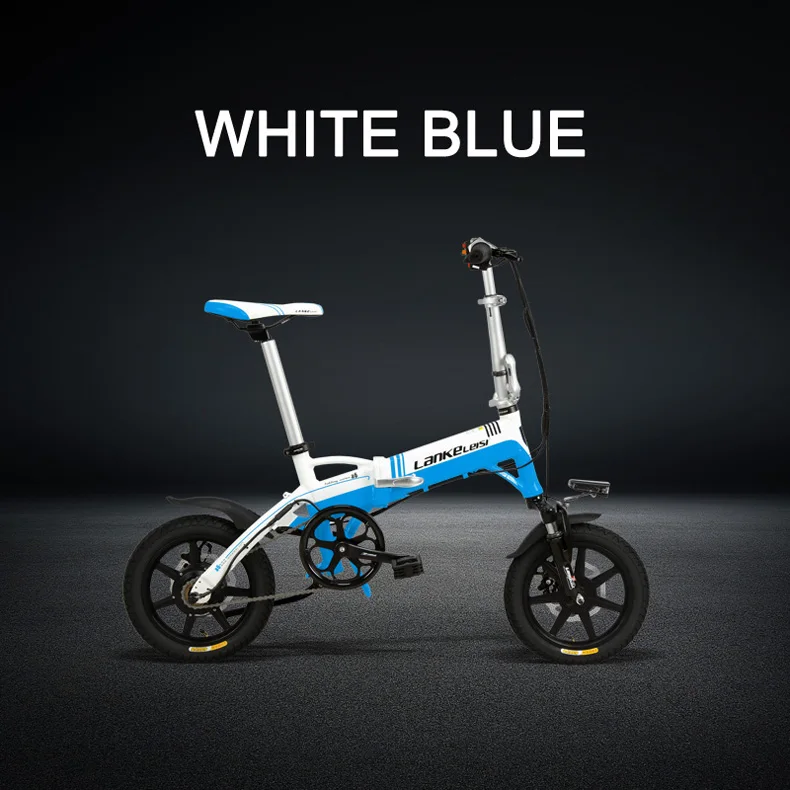 Top 14 Inches Folding Bicycle, Integrated Magnesium Alloy Rim, Front & Rear Disc Brake, Suspension Fork Electric Bike 16