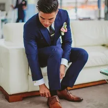 Изготовленные на заказ костюмы с остроконечным лацканом Королевский синий костюм для свидетеля для жениха Свадебные костюмы(пиджак+ брюки+ жилет+ галстук