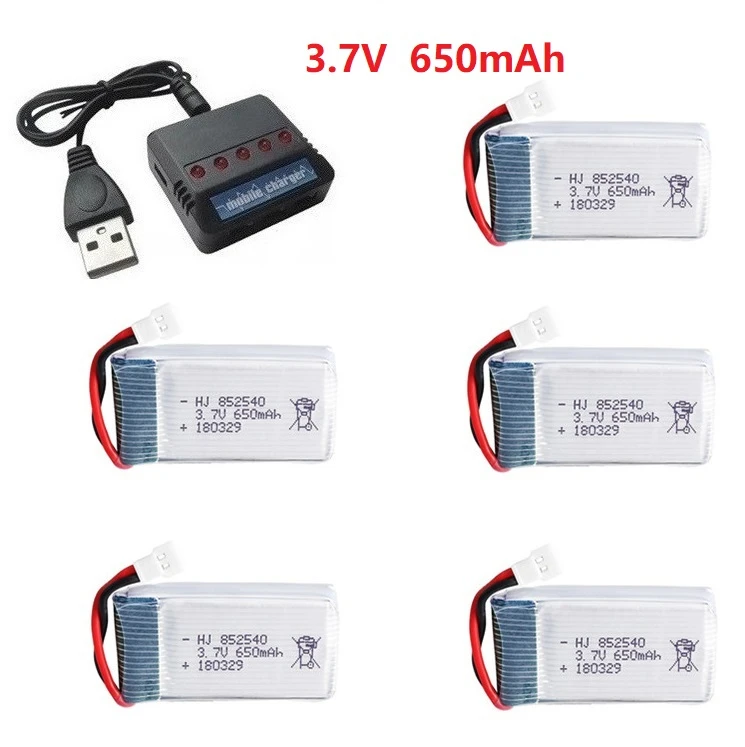 3,7 v 650mah Li-Po аккумулятор+ зарядное устройство для Syma X5c X5c-1 X5 H5c RC Квадрокоптер запасные части 852540 Дрон с перезаряжаемым аккумулятором