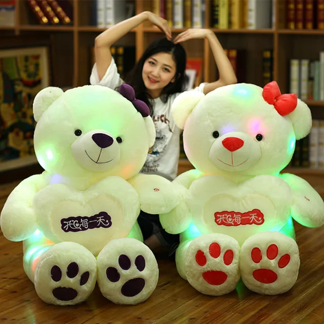 Light Up LED Bluetooth Music Lover Teddy Bear Stuffed Animals Plush Toy Colorful Glowing Cute Teddy Bear Christmas Gift for Kid 1