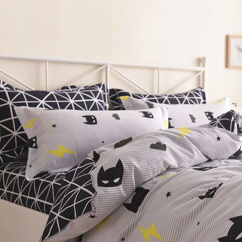 Us 15 24 30 Off Schwarz Batman Maske Bettwasche Set Cartoon Qualitat Bettwasche Bed Set Bettwasche Einzel Volle Konigin Konig Grosse In