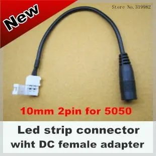 

100pcs/lot (NO: D2)10mm 2pin with DC Connector, 5050 single color Strip connector, female DC jack connector, Free Shipping