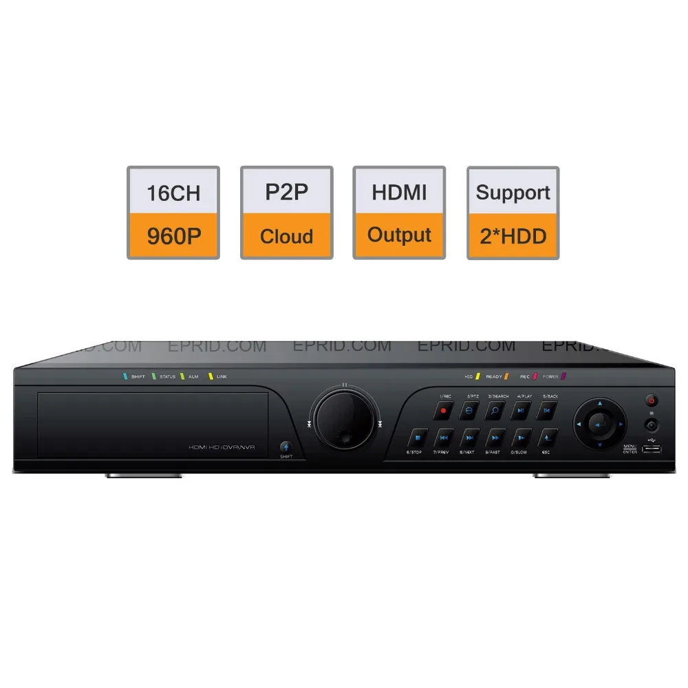 

16CH HD 960P Realtime Network Video Recorder NVR 1.5U ONVIF P2P HDMI