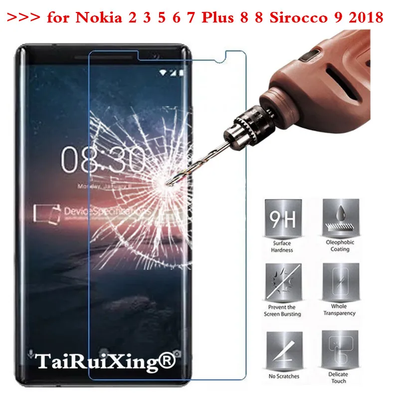 2.5D 0 26 мм 9H Закаленное стекло протектор экрана для Nokia 2 3 5 6 7 Plus 8 Sirocco 9 2018 защитная