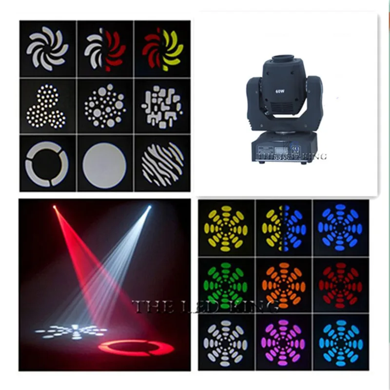 (8 шт./лот) 60 Вт moving head led spot 1*60 белый цвет zhen li LEDs Color/Gobo Wheel встроенный DMX 9/11 CH|moving spot|led