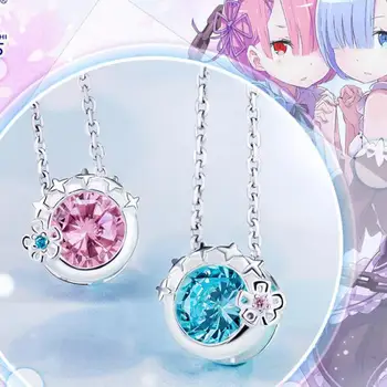 

Re Zero Kara Hajimeru Isekai Seikatsu Lucky Stone Necklace S925 Sterling Sliver Ram Rem Costume Jewelry Pendant