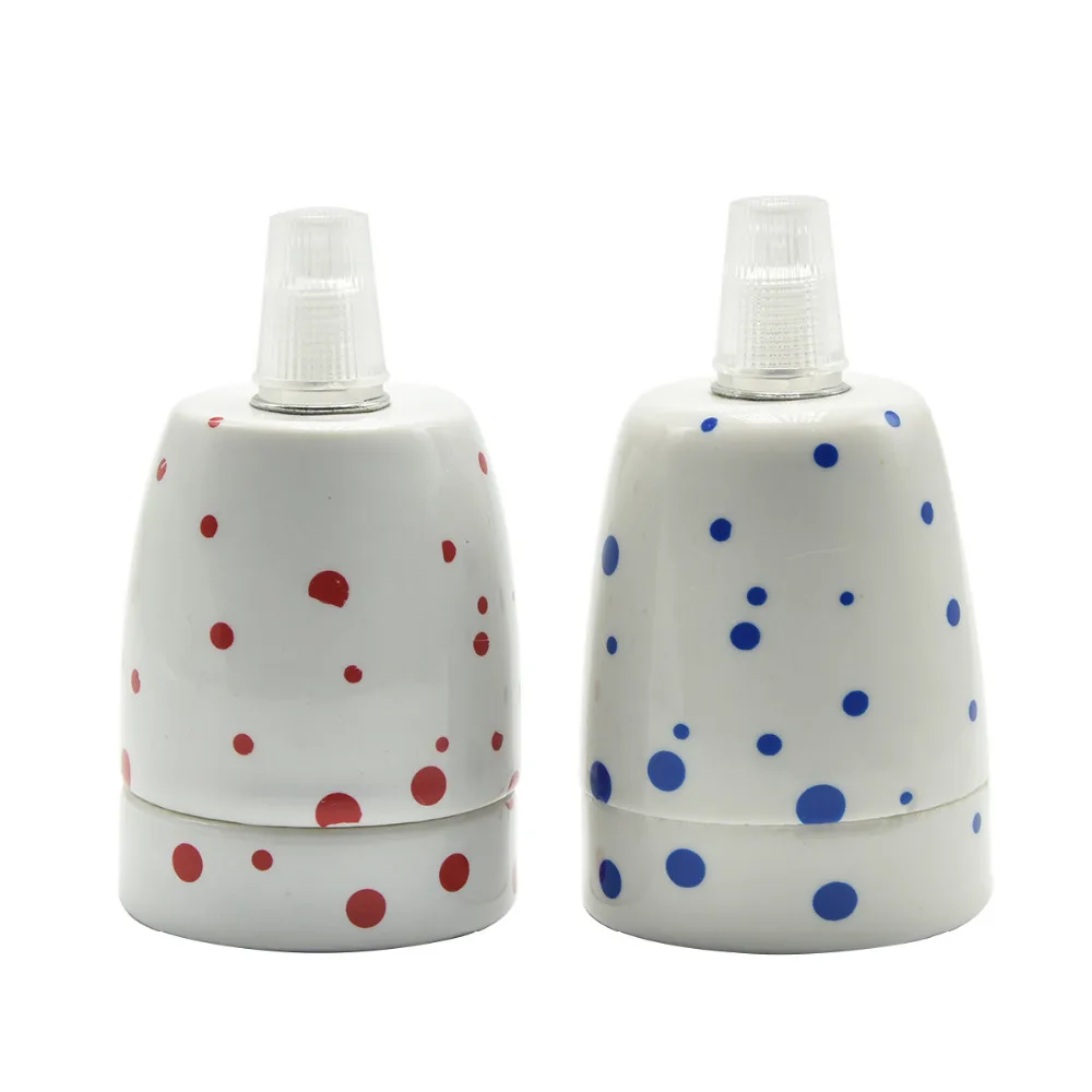 E27 горошек подвесной светильник гнездо Керамика винт лампы баз Температура керамики и фарфора Люстра держатель лампы 3 шт