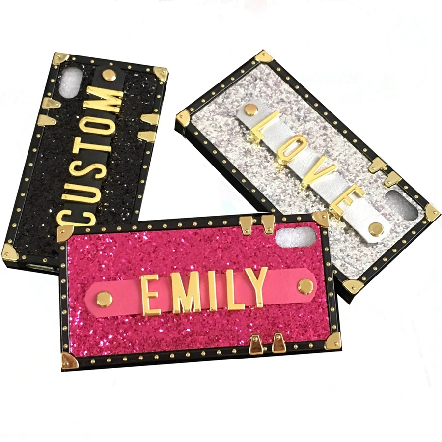 for Samsung galaxy S20 Ultra  s8 s9 s10 plus note 8 9 10 A20 A20s A30 A50 A70  J4 J6 Custom name letter square phone case