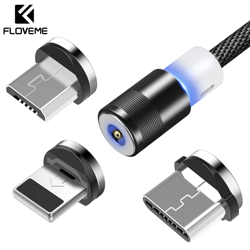 FLOVEME Nylon 1M LED Magnetic USB Type C Cable For Xiaomi Mi 8 A1 Redmi Note 5 Micro USB Cable Lighting Cable For iPhone Charger цена FLOVEME Nylon 1M LED Magnetic USB Type C Cable For Xiaomi Mi 8 A1 Redmi Note 5 Micro USB Cable Lighting Cable For iPhone Charger цены онлайн