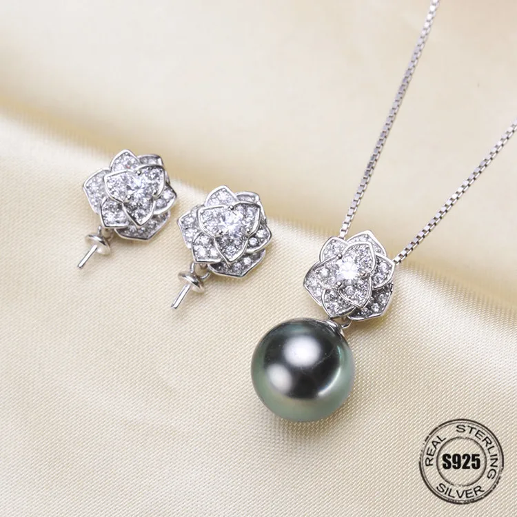 Aliexpress Buy Fashion Micro Pave Zircon Camellia Sterling Silver 