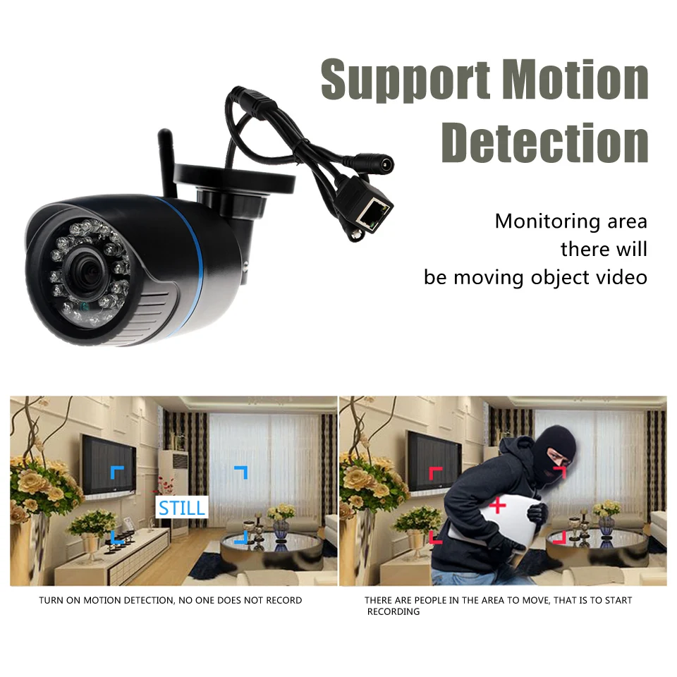 Yoosee IP Camera Wifi 1080P 960P 720P ONVIF Wireless Wired P2P CCTV Bullet Outdoor With MiscroSD Card Slot Max 64G|Дверной звонок| |
