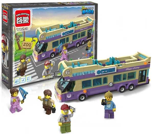 building block set compatible with lego city sightseeing bus 3d