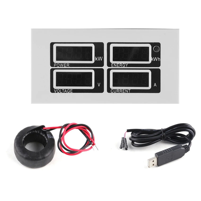 

PEACEFAIR AC 80-260V100A LED Current Voltage Watt Energy, Voltmeter Ammeter ,TTL Port, With CT Coil and USB Cable PZEM-004