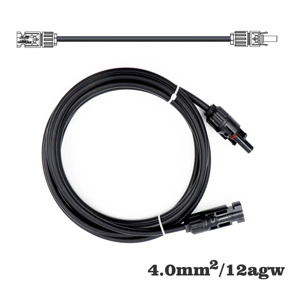 1 шт. х 4 мм2 12AWG 1/2/3/5/10 метров PV коннектор удлинитель подключение ветви черный